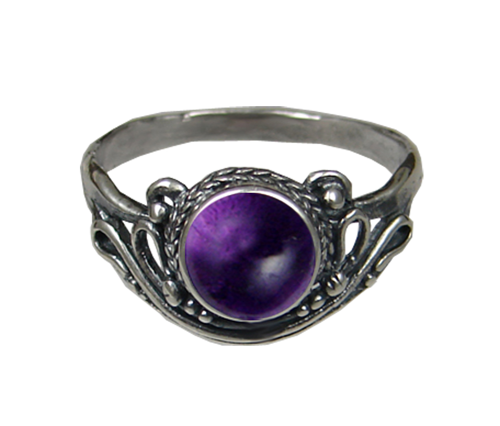 Sterling Silver Ring With Amethyst Size 6